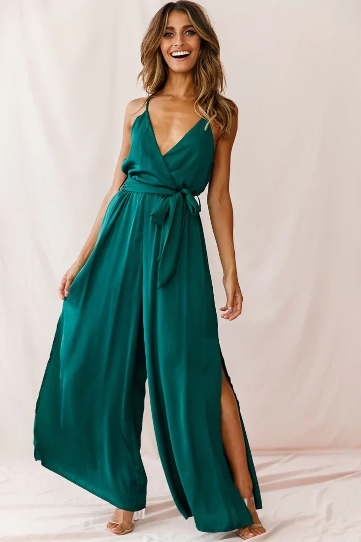 Miso Wide-Leg Cami Jumpsuit Forest Green